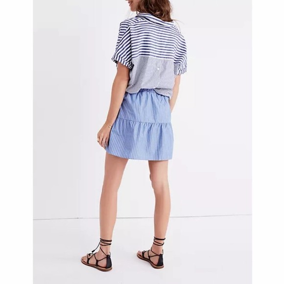 Madewell Striped Button-Front Bistro Mini Skirt - Picture 5 of 11